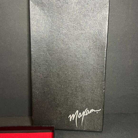 Vintage Set of 4 Maxam CTGB4 Wooden Handle Steak Knives w/ 5" Blades & Box - Picture 2 of 6